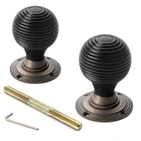 Thumbnail for 10 Pairs of Ebonised & Matt Antique Beehive Door Knobs