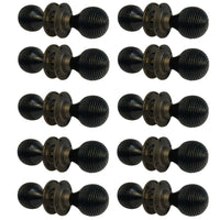 Thumbnail for 10 Pairs of Ebonised & Matt Antique Beehive Door Knobs