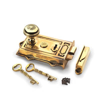 Thumbnail for Aged Brass Davenport Rim Lock Aged Brass Bloxwich Knobs