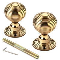 Thumbnail for Aged Brass Hollow Beehive Door Knobs