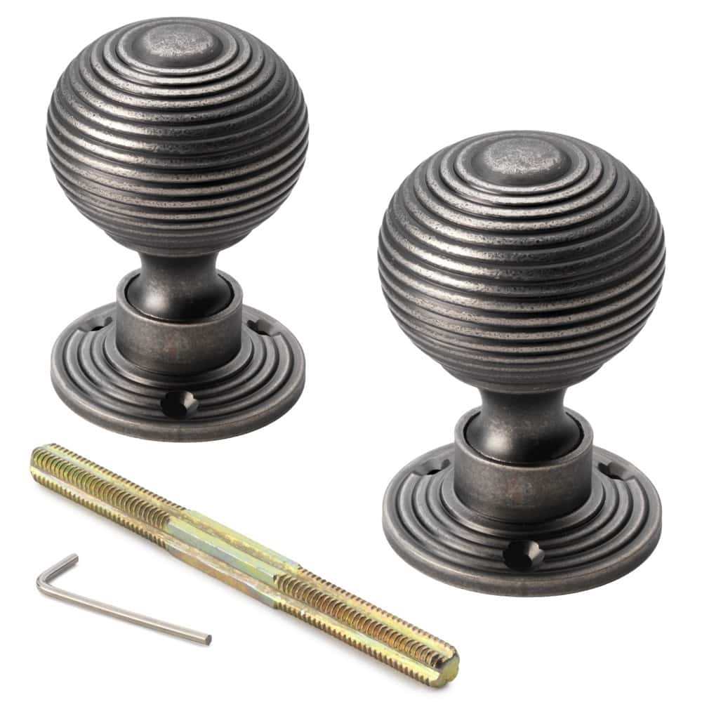 Pewter Hollow Beehive Door Knobs