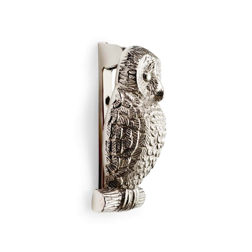 Polished Nickel Owl Door Knocker