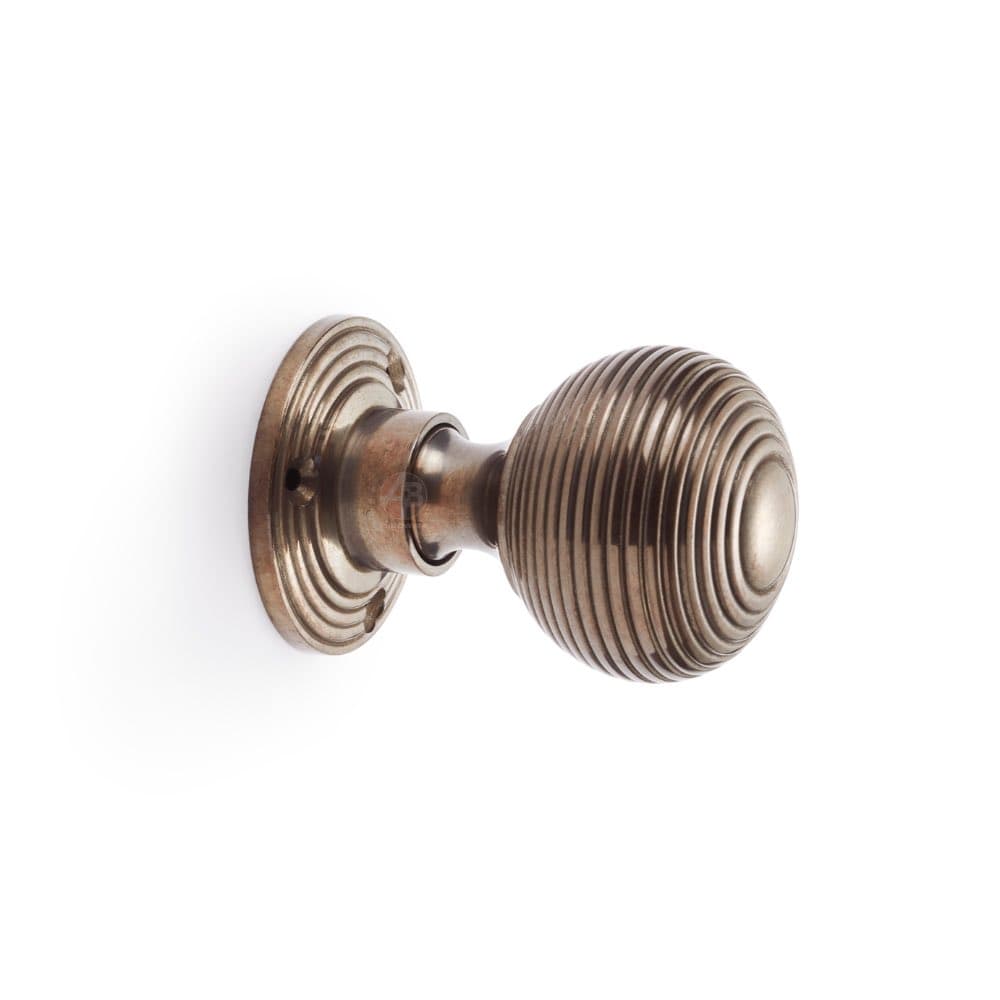 Black Brass Rim Latch Lock Hollow Antique Beehive Door Knobs