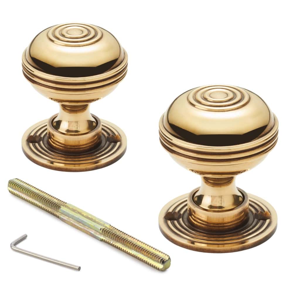 Aged Brass Davenport Rim Lock Aged Brass Bloxwich Knobs