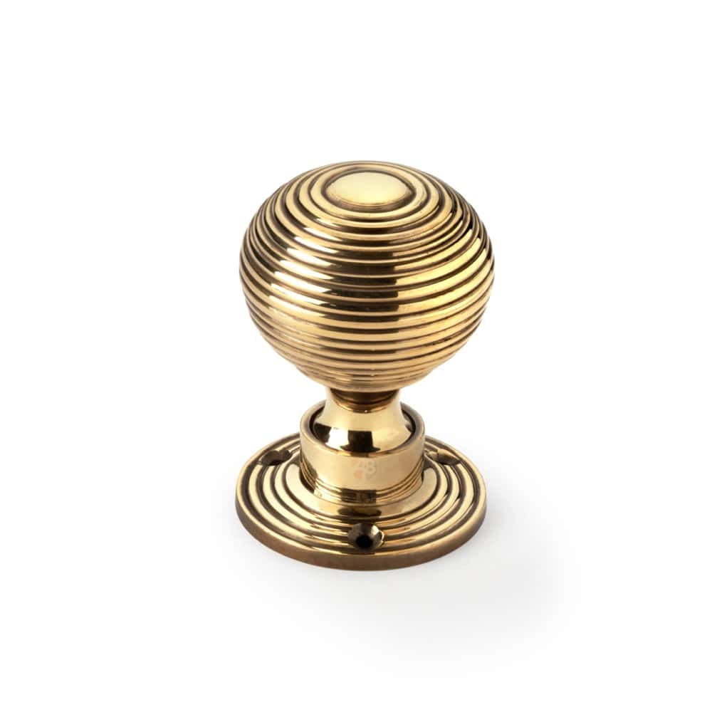 Aged Brass Davenport Rim Lock Aged Brass Beehive Knobs