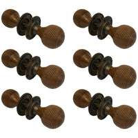 Thumbnail for 6 Pairs of Rosewood & Matt Antique Beehive Door Knobs