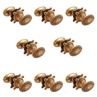 Thumbnail for 8 Pairs Of Aged Brass Floral Oval Door Knobs