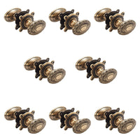 Thumbnail for 8 Pairs Of Antique Brass Floral Oval Door Knobs