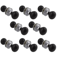 Thumbnail for 8 pairs of-ebonised & polished chrome bun door knobs