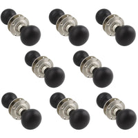 Thumbnail for 8 pairs of ebonised & polished nickel bun door knobs