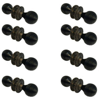 Thumbnail for 8 pairs of ebonised matt antique beehive wooden door knobs