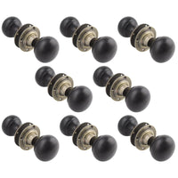 Thumbnail for 8 Pairs of Ebony & Antique Brass Bun Door Knobs