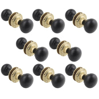 Thumbnail for 8 Pairs of Ebony & Polished Brass Bun Door Knobs