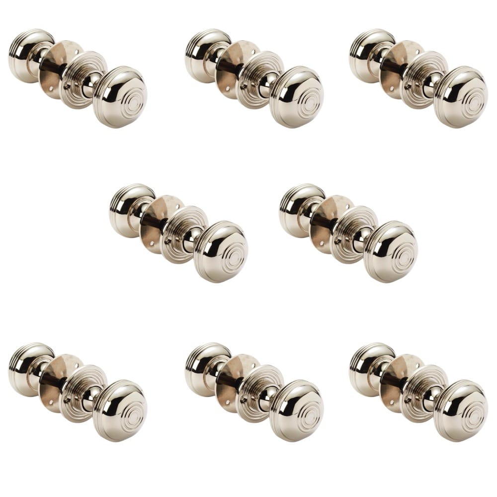 8 Pairs Of Polished Nickel Bloxwich Door Knobs