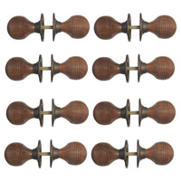 Thumbnail for 8 Pairs of Rosewood & Matt Antique Beehive Door Knobs