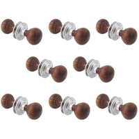 Thumbnail for 8 pairs of rosewood & polished chrome bun door knobs