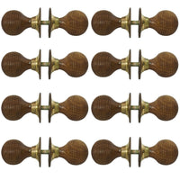 Thumbnail for 8 pairs rosewood aged brass beehive door knobs