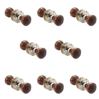 Thumbnail for 8 Pairs Of Rosewood & Polished Nickel Ringed Door Knobs