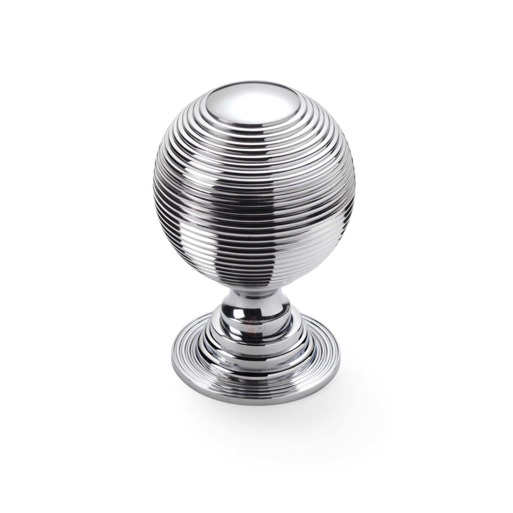 80mm Polished Chrome Beehive Centre Door Knob