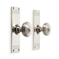 Thumbnail for Polished Nickel Beehive Door Knobs On Backplate