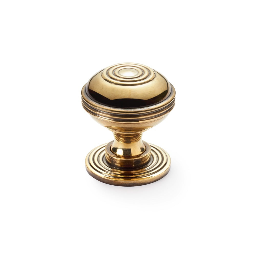 Pack of 12 Large Aged Brass Bloxwich Cupboard Knob