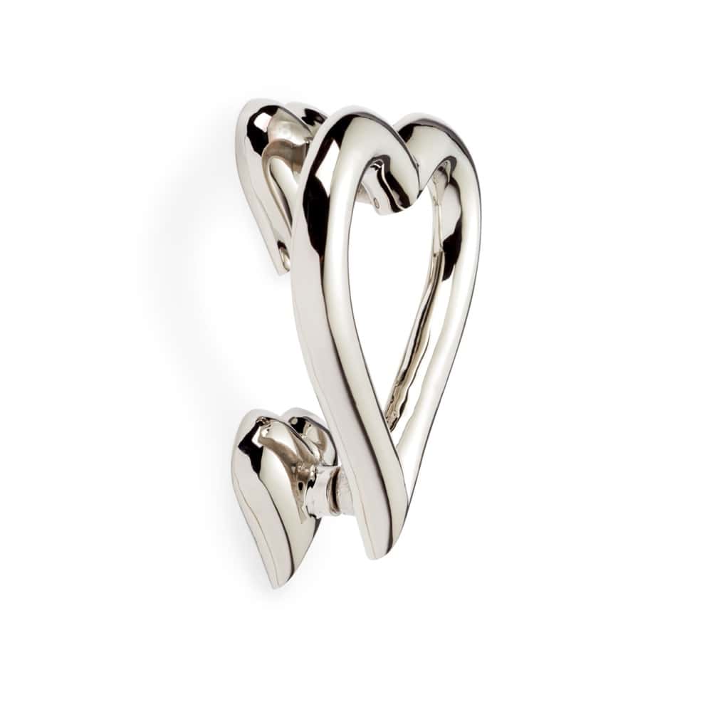 Polished Nickel Heart Door Knocker