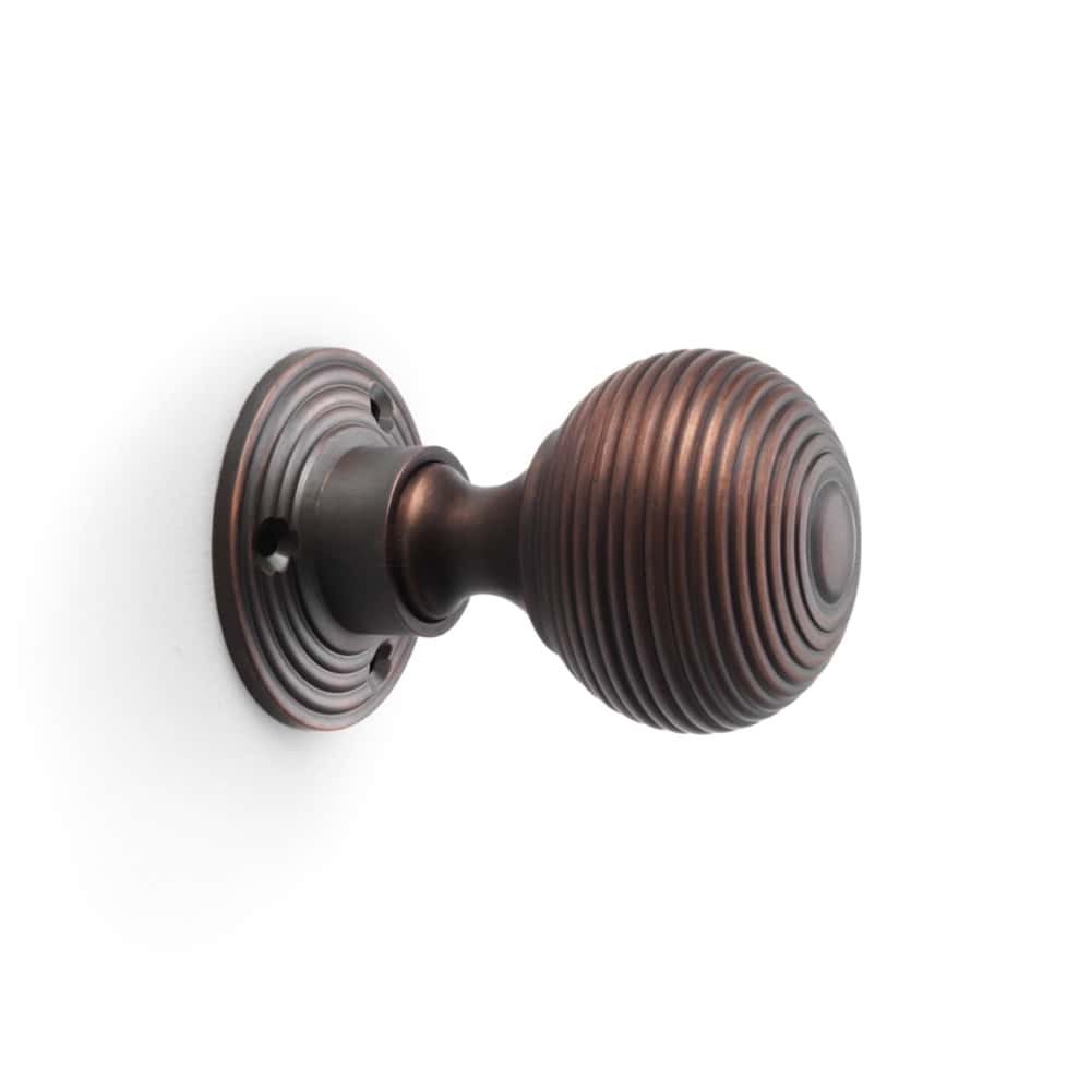 Aged Bronze Hollow Beehive Door Knobs