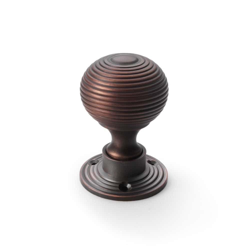 Aged Bronze Hollow Beehive Door Knobs