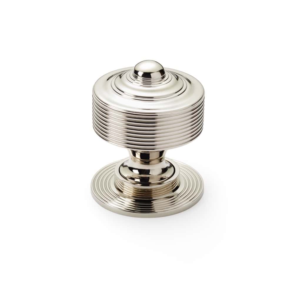 Polished Nickel Reeded Centre Door Knob