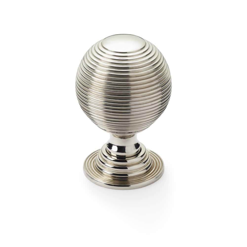 80mm Polished Nickel Beehive Centre Door Knob