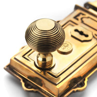 Thumbnail for Aged Brass Davenport Rim Lock Solid Aged Brass Beehive Knobs