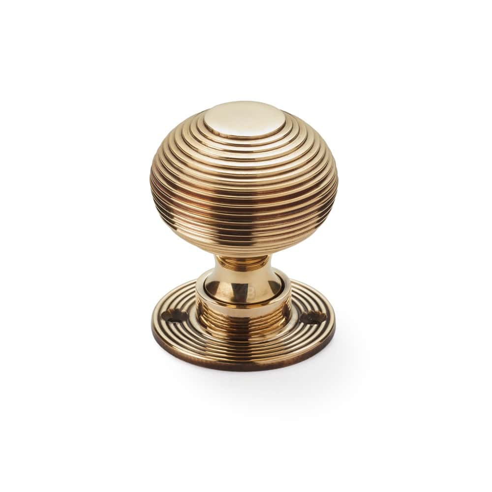 Aged Brass Davenport Rim Lock Solid Aged Brass Beehive Knobs