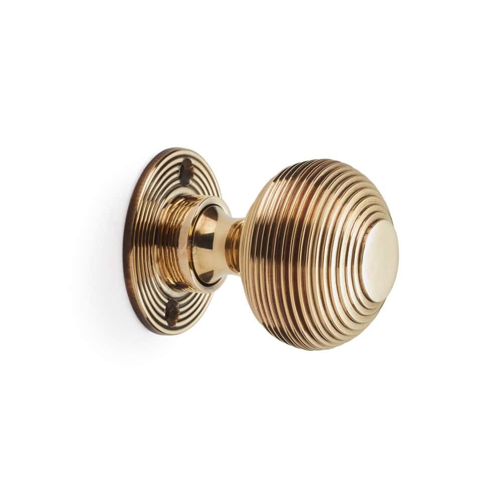 Aged Brass Davenport Rim Lock Solid Aged Brass Beehive Knobs