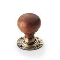 Thumbnail for Aged Brass Davenport Rim Lock Solid Rosewood Antique Brass Bun Door Knobs