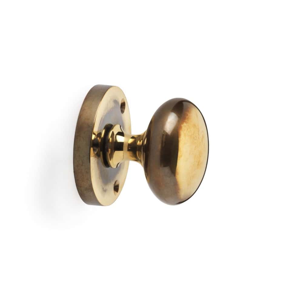 Aged Brass Sprung Victorian Mortice Door Knobs