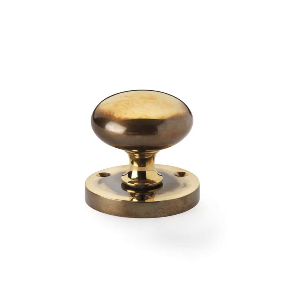 Aged Brass Sprung Victorian Mortice Door Knobs