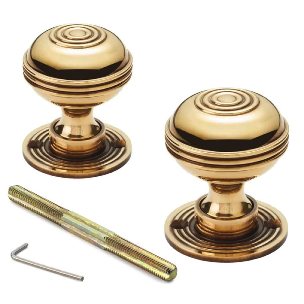 Antique Brass Flanged Rim Lock Aged Brass Bloxwich Door Knobs