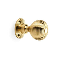 Thumbnail for Antique Brass Flanged Rim Lock Hollow Polished Brass Beehive Door Knobs