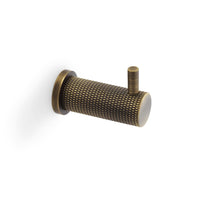 Thumbnail for Antique Brass Knurled Coat Hook Made From Solid Brass