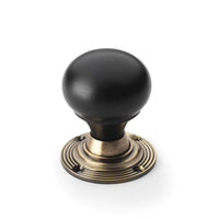 Thumbnail for Antique Brass Rim Latch Lock Ebony Antique Brass Bun Door Knobs