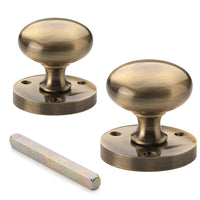 Thumbnail for Antique Brass Sprung Victorian Mortice Door Knobs