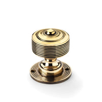 Thumbnail for Black Brass Flanged Rim Lock Aged Brass Reeded Door Knobs