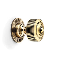 Thumbnail for Black Brass Flanged Rim Lock Aged Brass Reeded Door Knobs