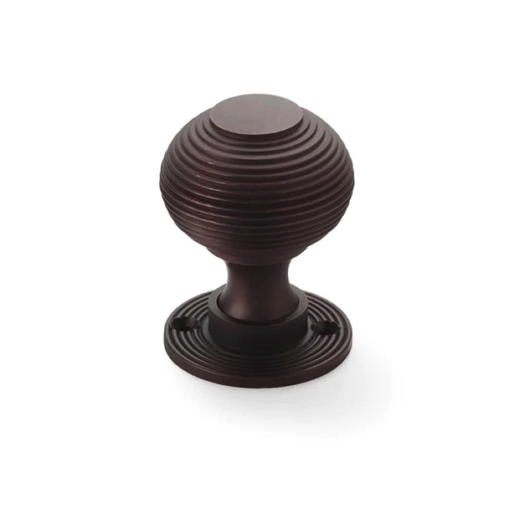 Black Brass Flanged Rim Lock Heavy Aged Bronze Beehive Door Knobs