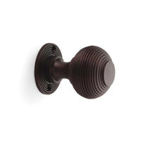 Thumbnail for Black Brass Flanged Rim Lock Heavy Aged Bronze Beehive Door Knobs