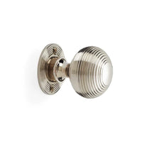 Thumbnail for Black Brass Flanged Rim Lock Heavy Polished Nickel Beehive Door Knobs