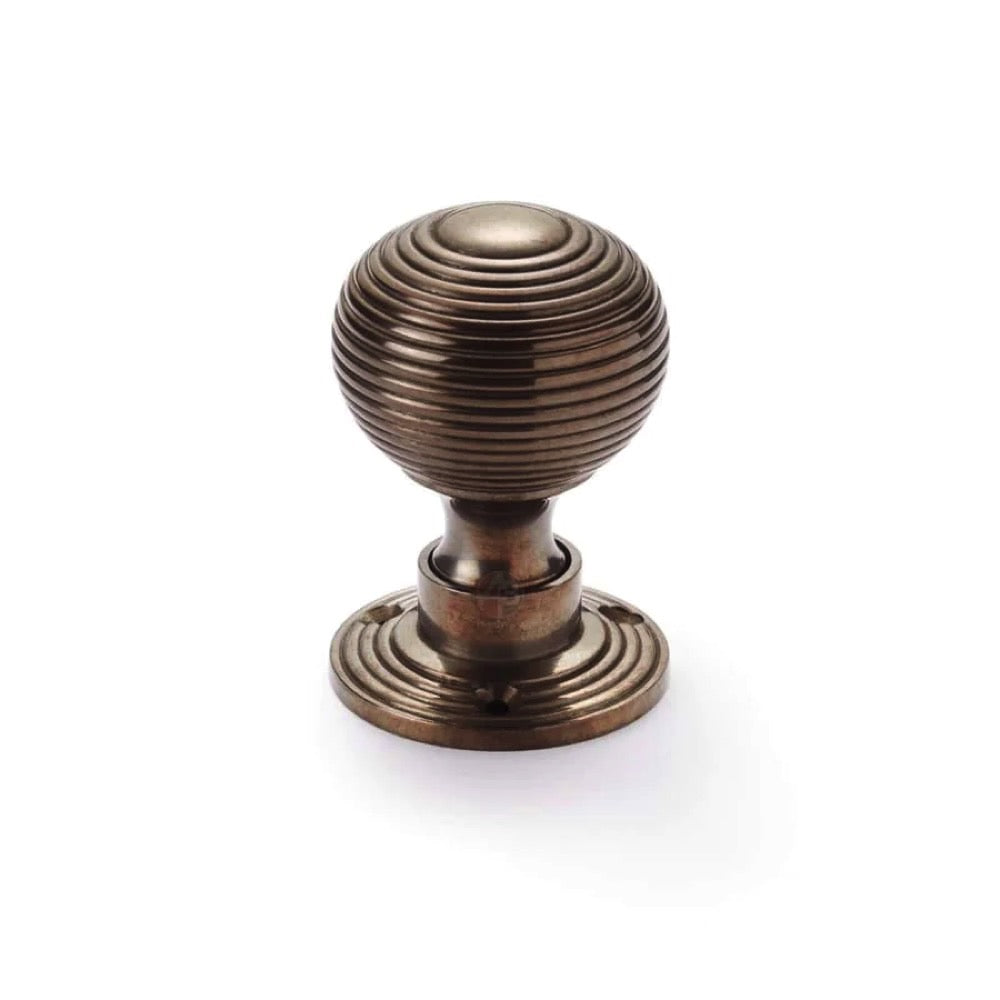 Black Brass Flanged Rim Lock Hollow Antique Beehive Door Knobs