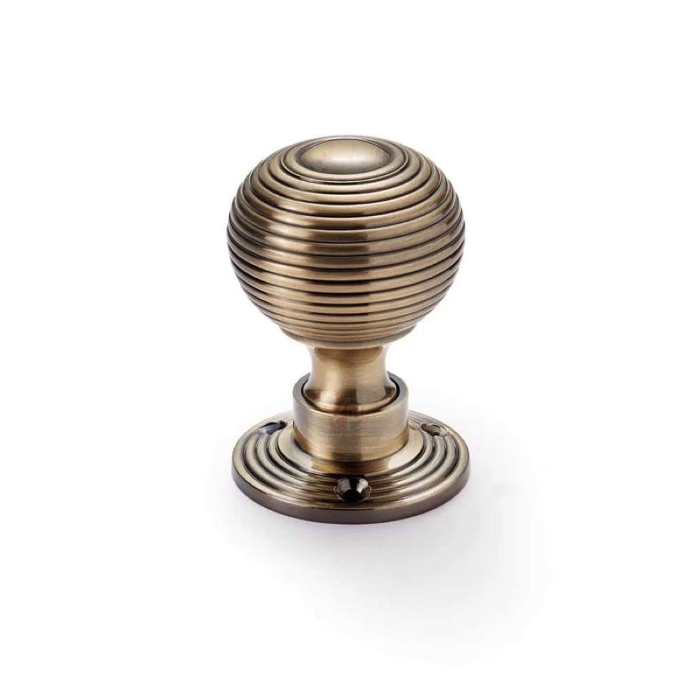 Black Brass Flanged Rim Lock Hollow Antique Brass Beehive Door Knobs