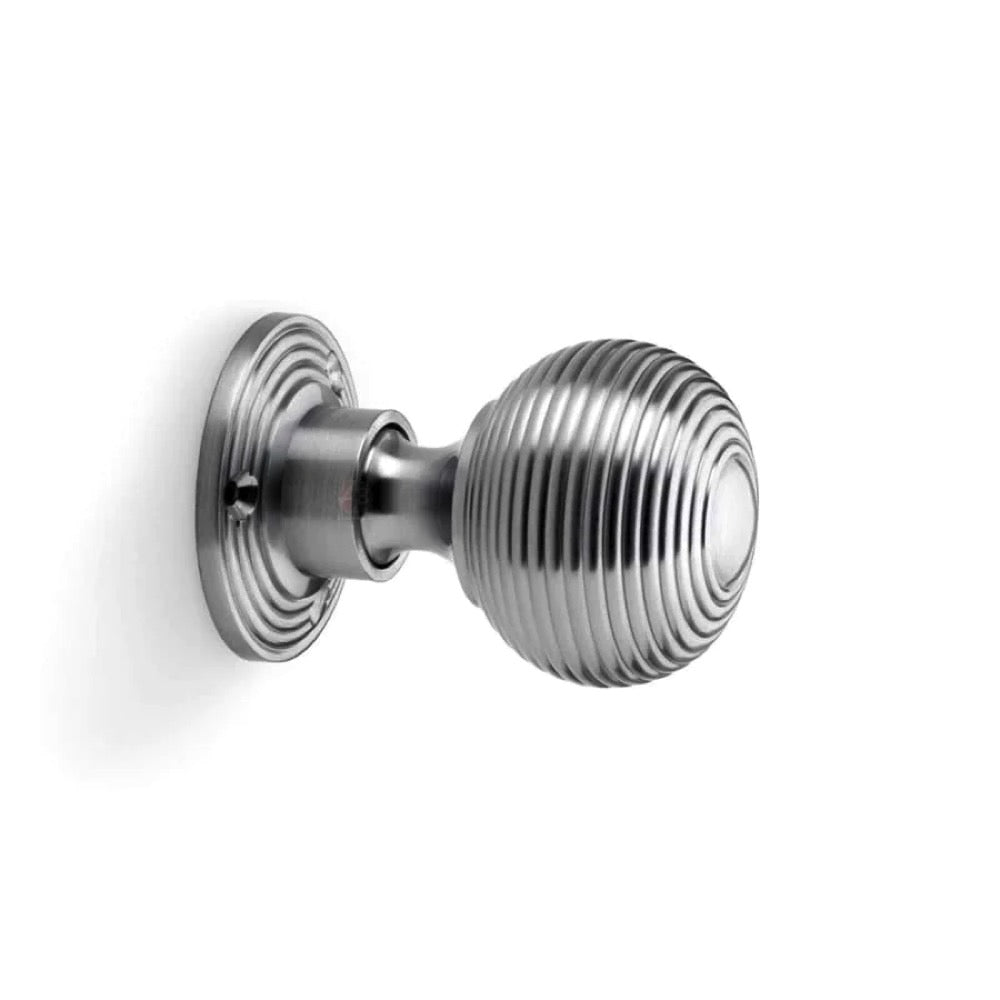 Black Brass Flanged Rim Lock Hollow Satin Chrome Beehive Door Knobs