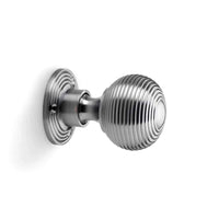 Thumbnail for Black Brass Flanged Rim Lock Hollow Satin Chrome Beehive Door Knobs